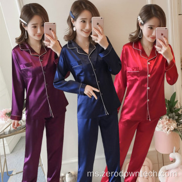 Set piyama sutera satin wanita borong OEM/ODM